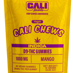 Cali Fields Cali Chews – D9-THC Gummies Mango – Indica – 1000mg